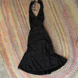 Betsey Johnson sparkly halter mermaid flare dress y2k formal gyaru 2000s vintage